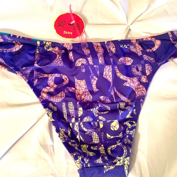 💯NWT STUNNING SWIM BOTTOMS BY SAVE THE QUEEN /MADE IN ITALY SZ L - Picture 4 of 5